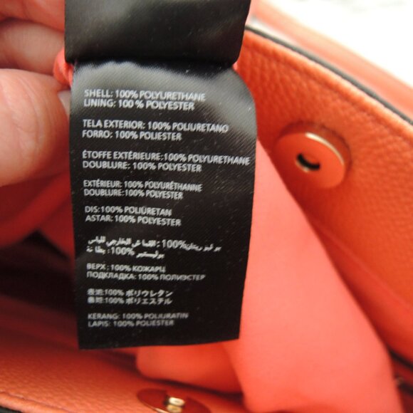 bebe Orange Tote Bag with Short Handles & Crossbody Strap 13" x 13" x 4" New? - Picture 9 of 16